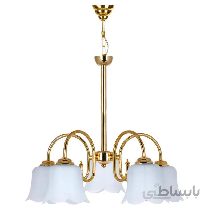 لوستر 5 شعله چشمه نور کد 809/5G طلایی