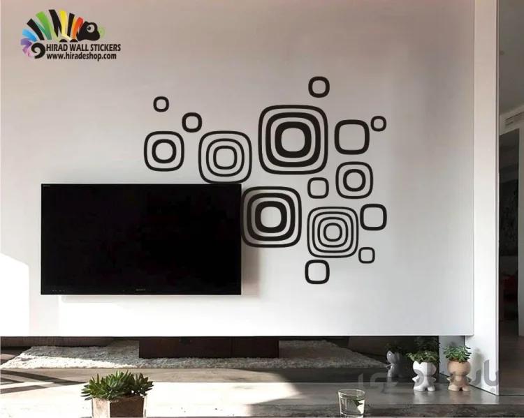 استیکر و برچسب دیواری مربع تو در تو کد h256