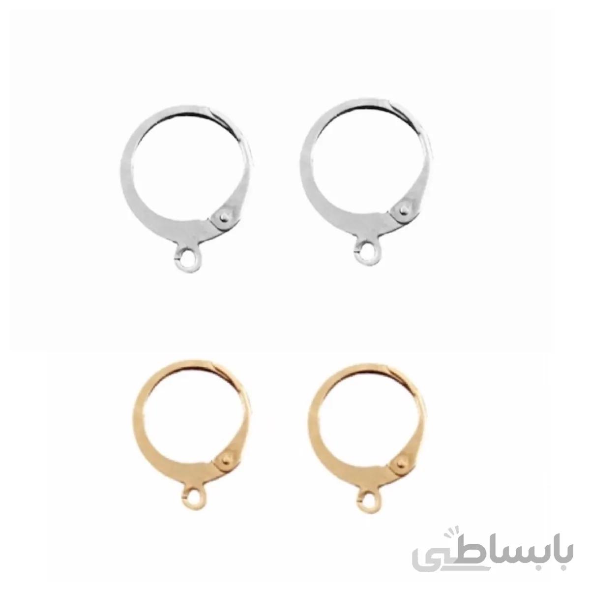 قفل گوشواره استیل رنگ طلایی و نقره ای