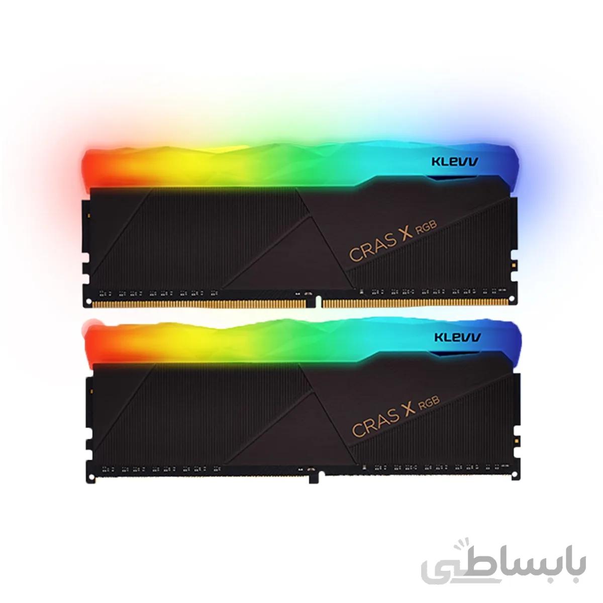 رم دسکتاپ DDR4 کلو دو کاناله 3200 مگاهرتز مدل CRAS X RGB ظرفیت 16 گیگابایت