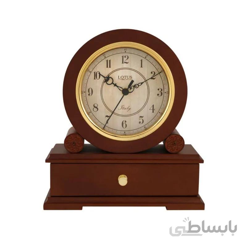ساعت رومیزی چوبی لوتوس مدل 5511 گردویی