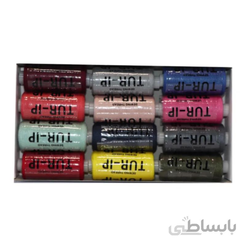نخ خیاطی سیگارت رنگی بسته 12 عددی
