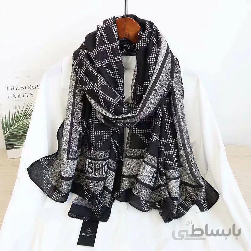 شال نخی پاییزه وارداتی مشکی ا shall140054