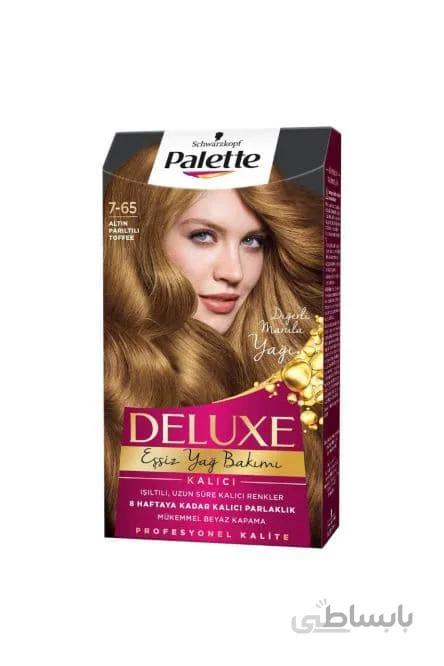 کیت رنگ موی پالت شماره 7.65 سری دلوکس Palette Deluxe دارچینی طلایی