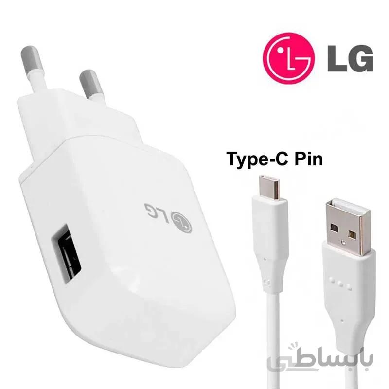 شارژر دیواری فست شارژ اورجینال LG 1.8A 15W + کابل Type-C