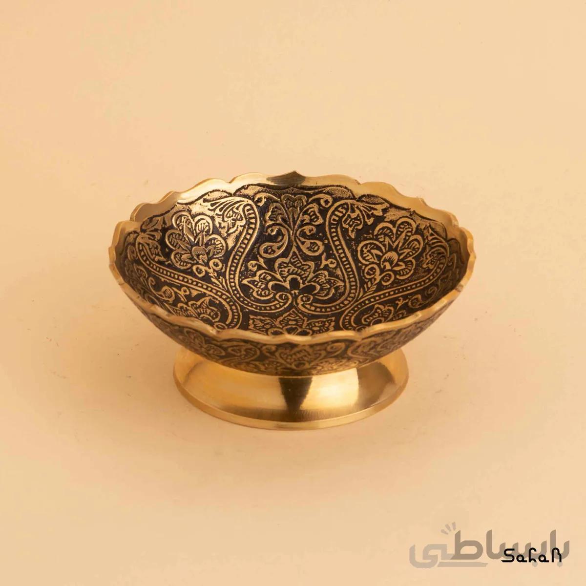 کاسه دورو برنجی میناکاری مدل آمبوس