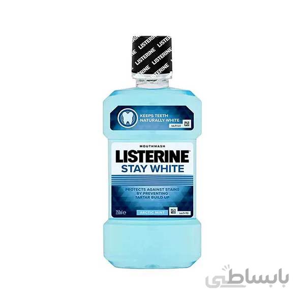 دهان شویه لیسترین مدل STAY WHITE حجم 500 میل