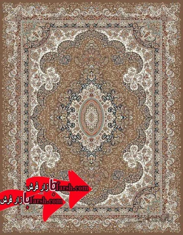 فرش کاشان طرح 700 شانه کشمیر گردویی