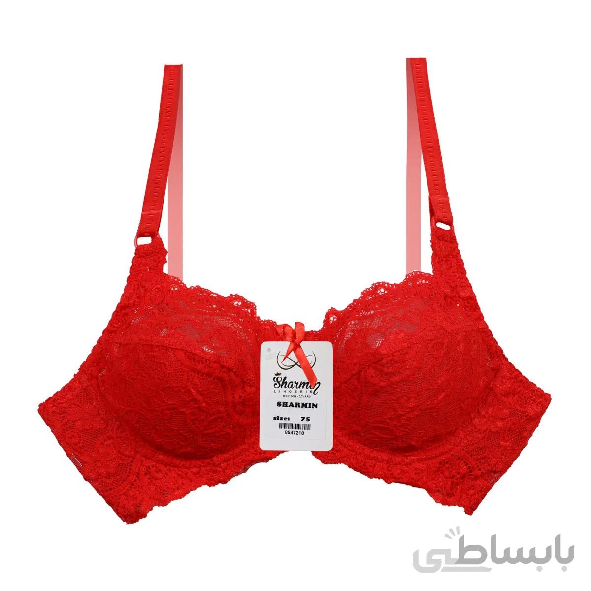 سوتین شارمین کد 2080 دانتل فانتزی فنردار گوشواره ای پک 4 عددی