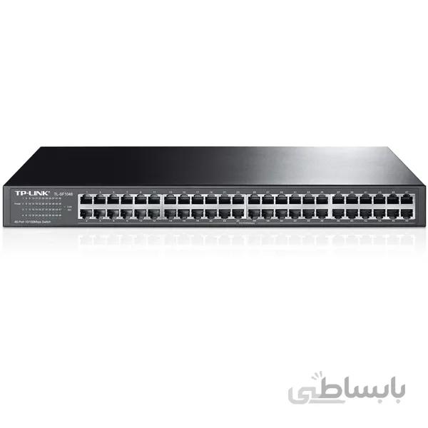 سوئیچ 48 پورت 10/100 تی پی لینک مدل TP-LINK TL-SF1048 ا TP-LINK TL-SF1048 Un-Managed Rackmount Switch 48-Port 10/100