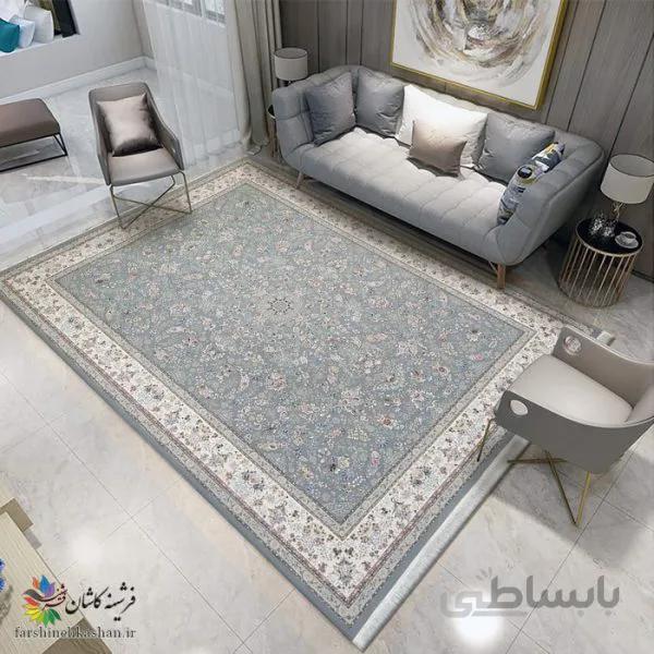 فرش طرح شاهکار زمینه فیلی 1500 شانه گل برجسته تراکم 4500