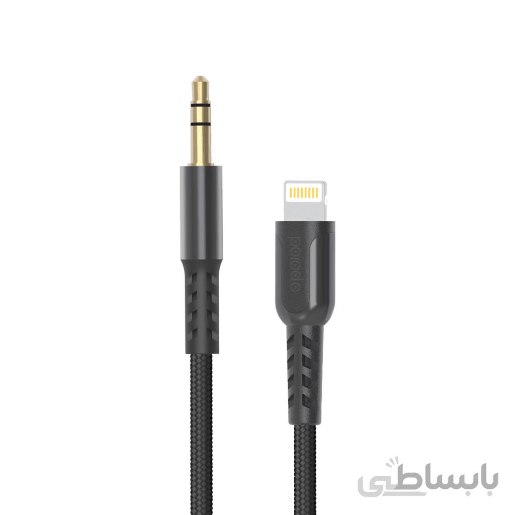 کابل AUX پورودو PD-AUL12 Lightning to Aux Braided Metallic طول 1.2 متر