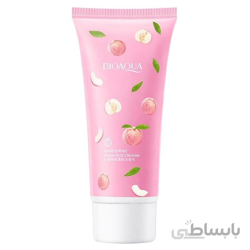 فوم شستشو آمینو اسید عصاره هلو بیوآکوا ا Bioaqua Peach Extract Amino Acid Cleanser Foam For Washing 250gr