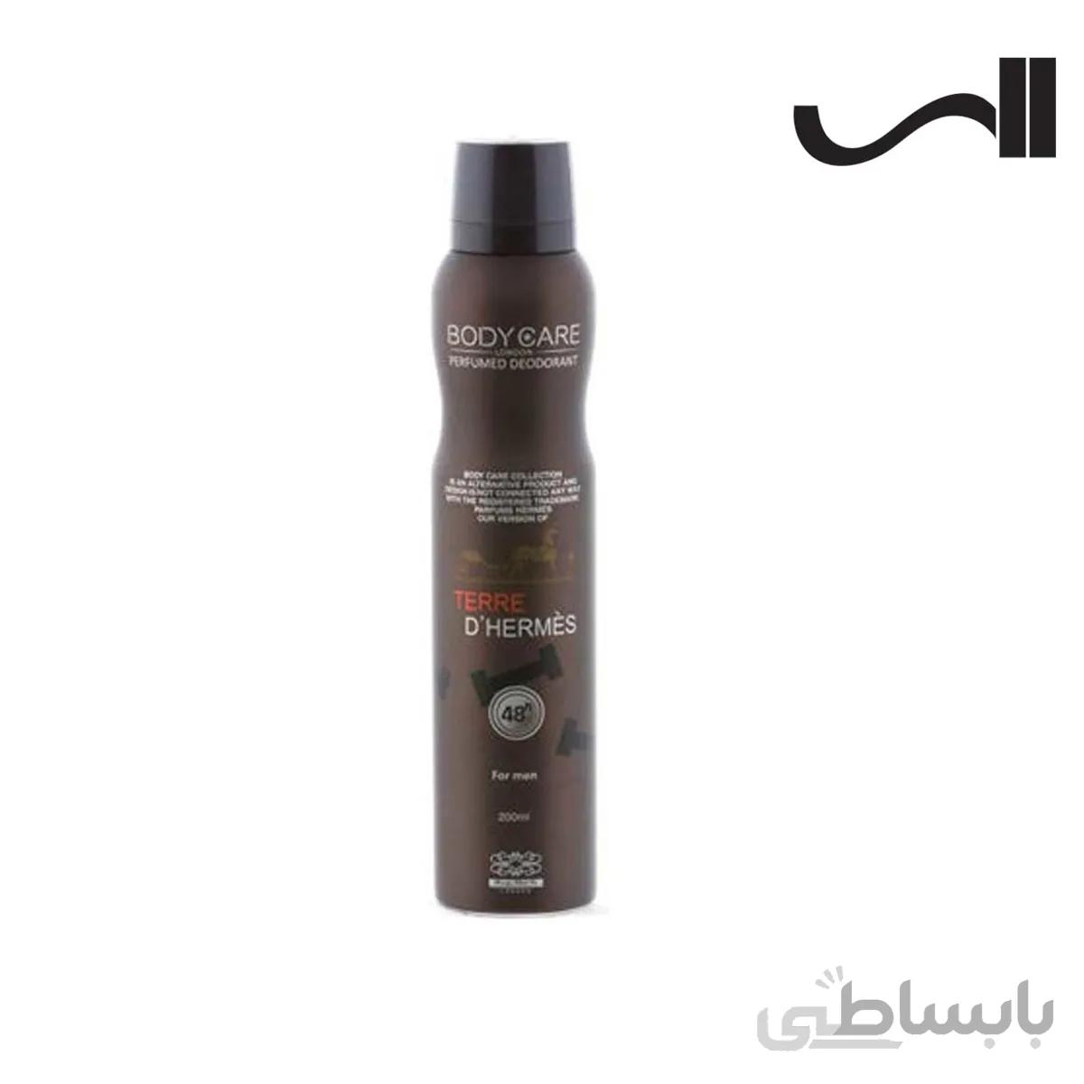 اسپری خوشبو کننده بدن مردانه بادی کر مدل تق هرمس حجم 200 میلی لیتر ا Body Care TERRE D'HERMES Perfumed Deodorant 200ml