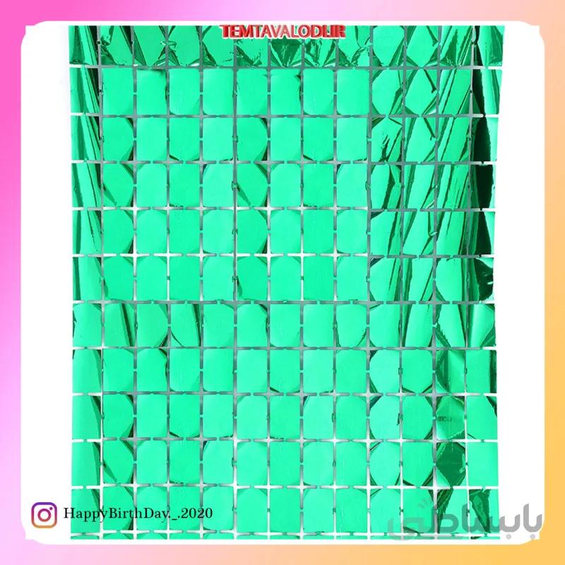 پرده متالایز دیسکویی سبز