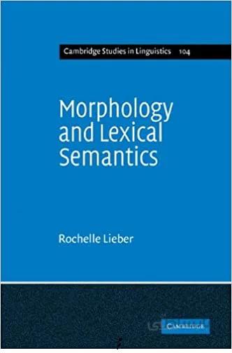 Morphology and Lexical Semantics