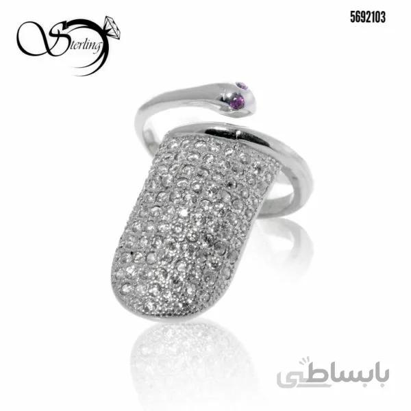 بند انگشتی نقره زنانه طرح ناخن