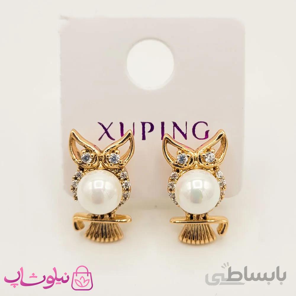 گوشواره زنانه مرواریدی ژوپینگ طرح جغد کد 1940 1
