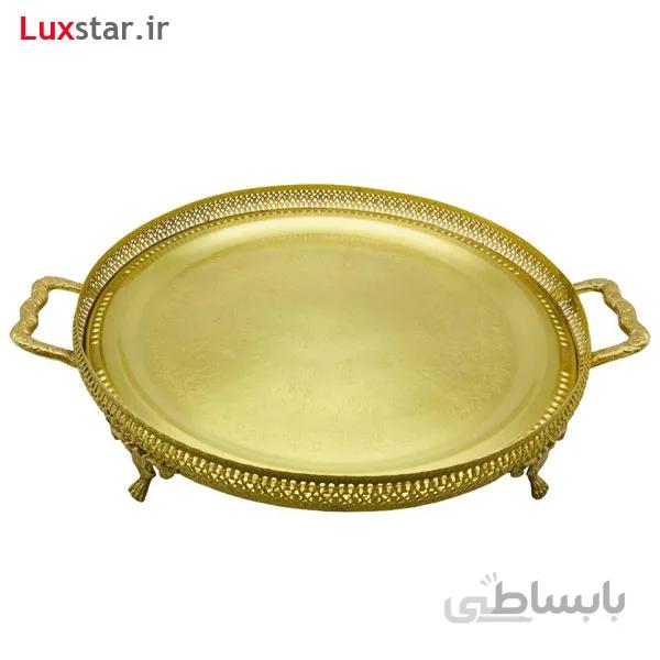 سینی گرد بزرگ ایتالیایی برنجی ایران کادو مدل 205b ا Irankado B205 Brass Tray