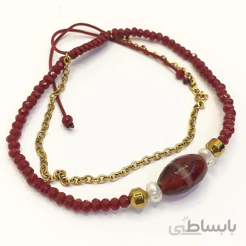 دستبند اگات زرشکی ا maroon aqate