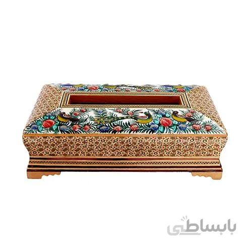 جا دستمال کاغذی خاتم کاری