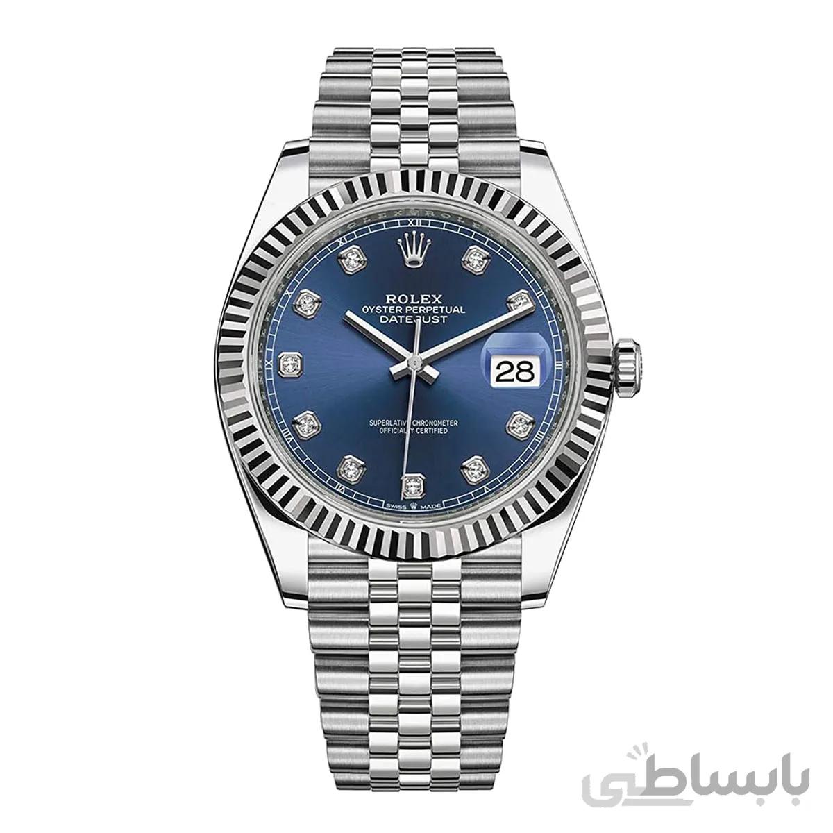 ساعت رولکس دیت جاست نگینی سورمه ای Rolex Datejust