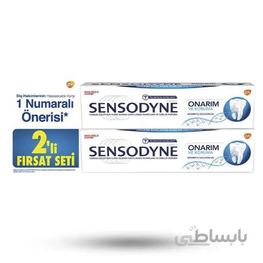خمیر دندان دوقلو سنسوداین مدل REPAIR AND PROTECT حجم 200 میل SENSODYNE