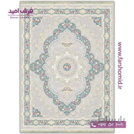 فرش ماشینی 1200 شانه 8 رنگ برجسته آروانا طرح 20101 نقره ای آرشام