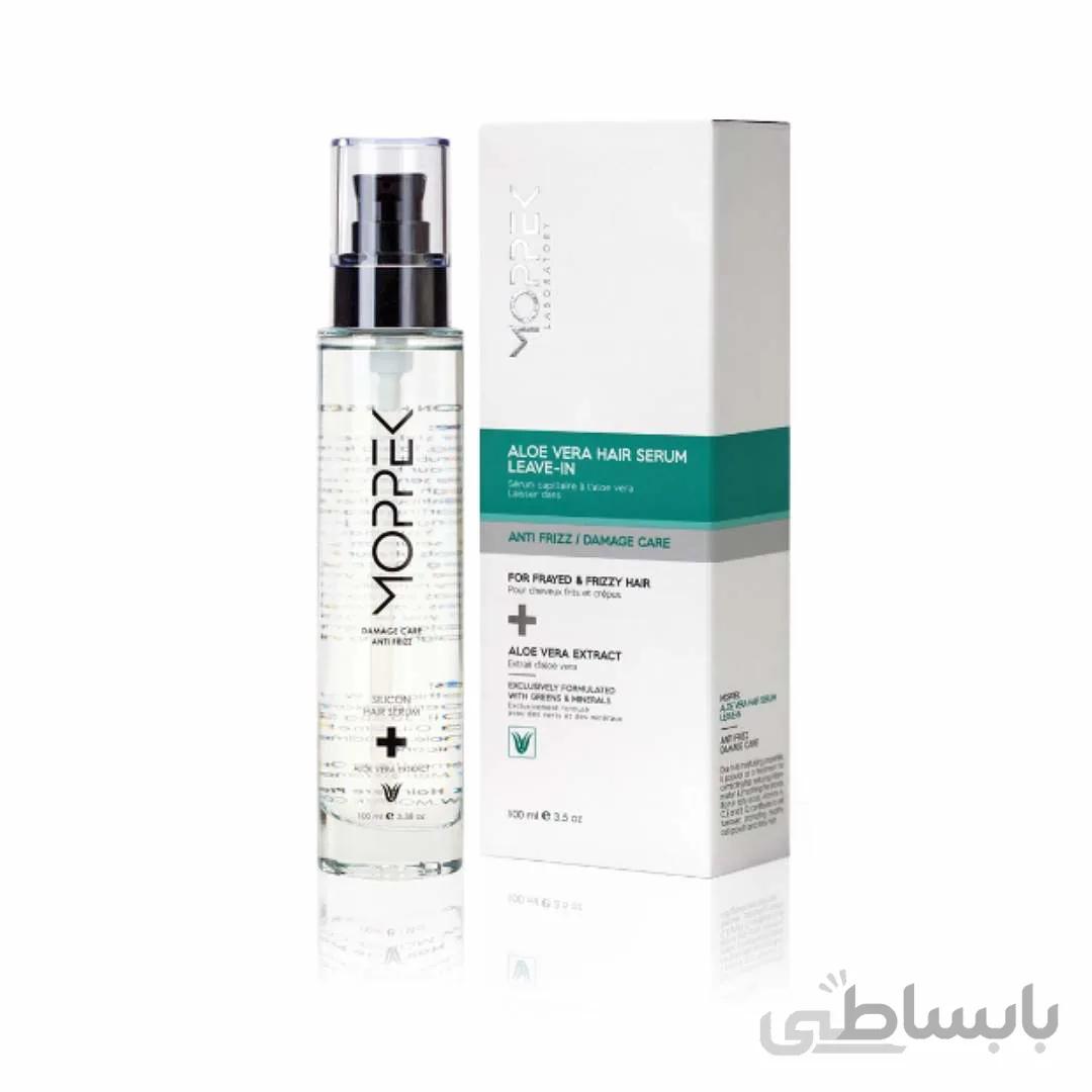 سرم سیلیکونی مرطوب کننده و ضد وزی مو آلوئه ورا موپک 100ml