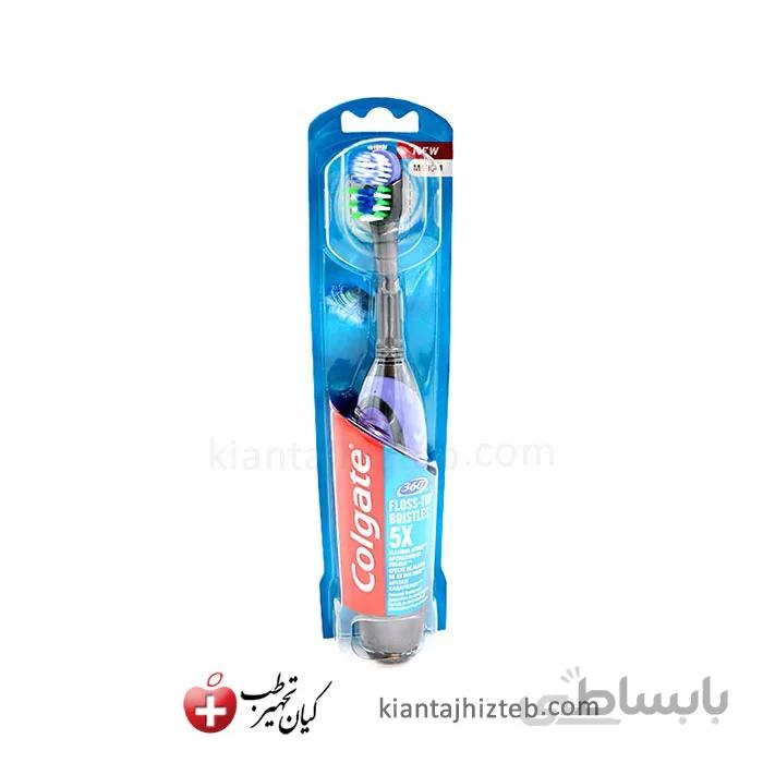 مسواک Colgate 360 مدل Floss Tip بنفش با برس متوسط