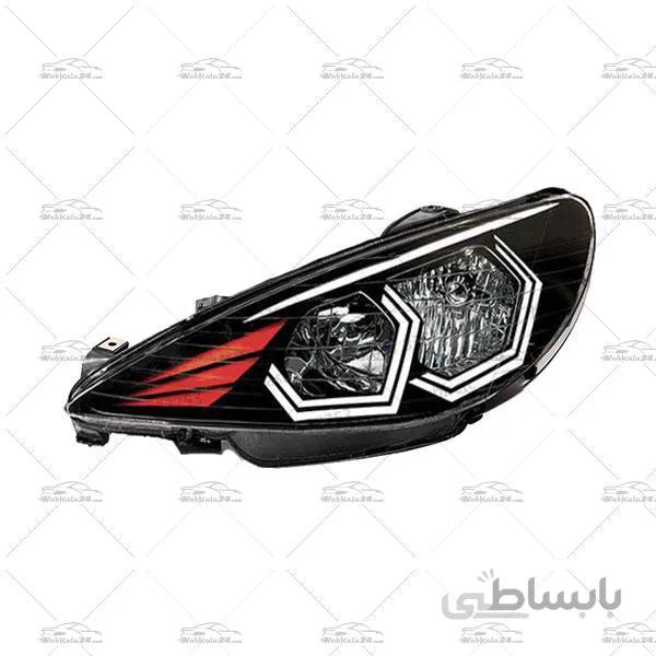 چراغ جلو اسپرت پژو 206 طرح E40 Plus