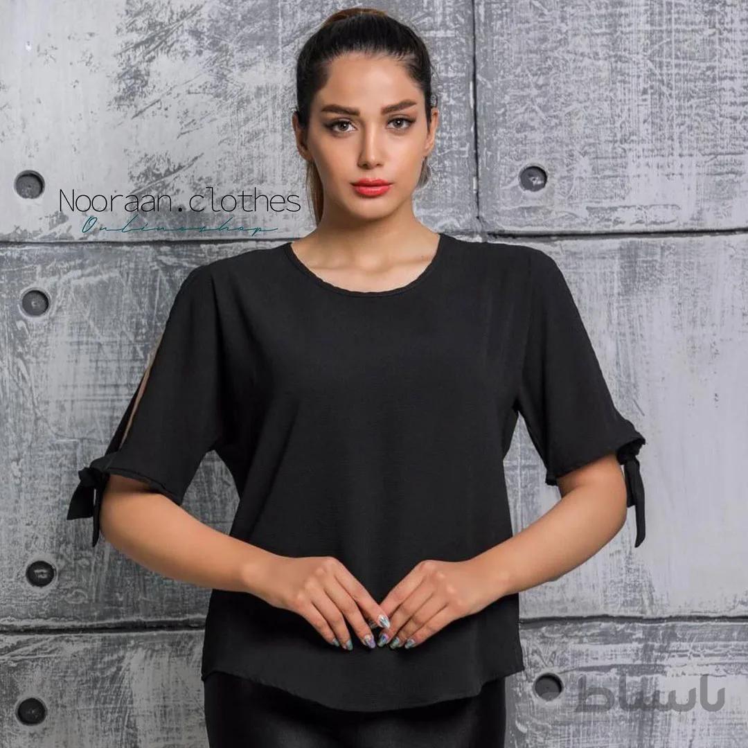 شومیز مشکی کرپ پفکی 1400Sh1 ا 1400Sh1