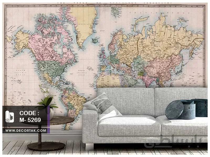 پوستر دیواری نقشه جهان کدM-5269