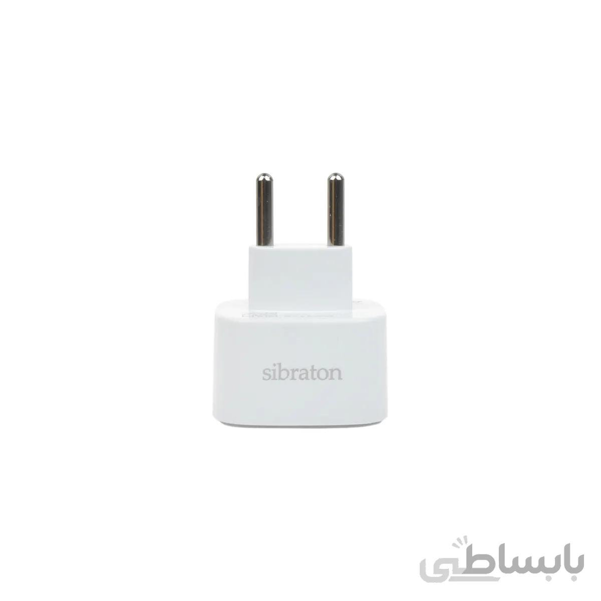 مبدل دو شاخه برق Sibraton مدل SW2120-سفید