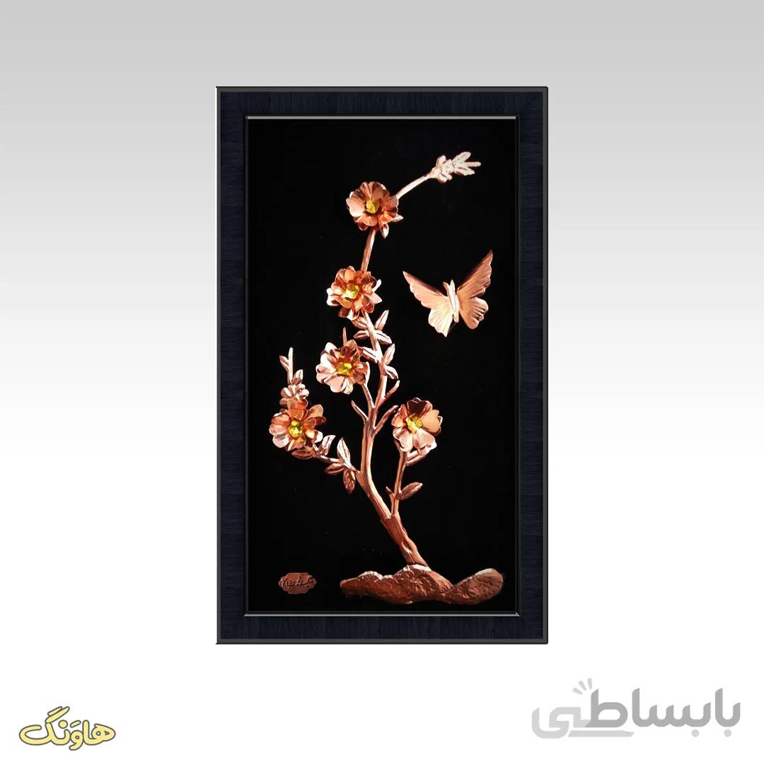 تابلو معرق گل و پروانه C03