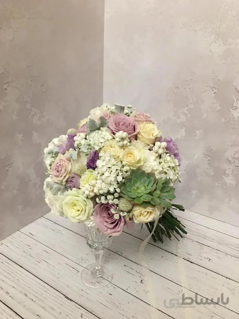دسته گل عروس مرواریدی