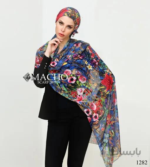 شال مجلسی شیفون ابریشم کریشه طرح گل ماچو 1282