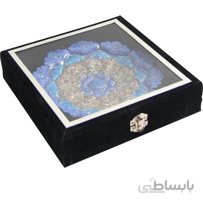 بشقاب میناکاری جعبه مخمل ارتفاع 20 سانتی متر کد BT-13