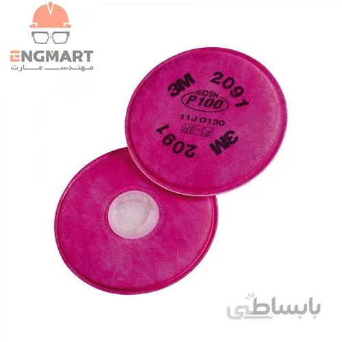 پد فیلتر تنفسی ضد ویروس برند 3M مدل 2091 ( 2 عددی )