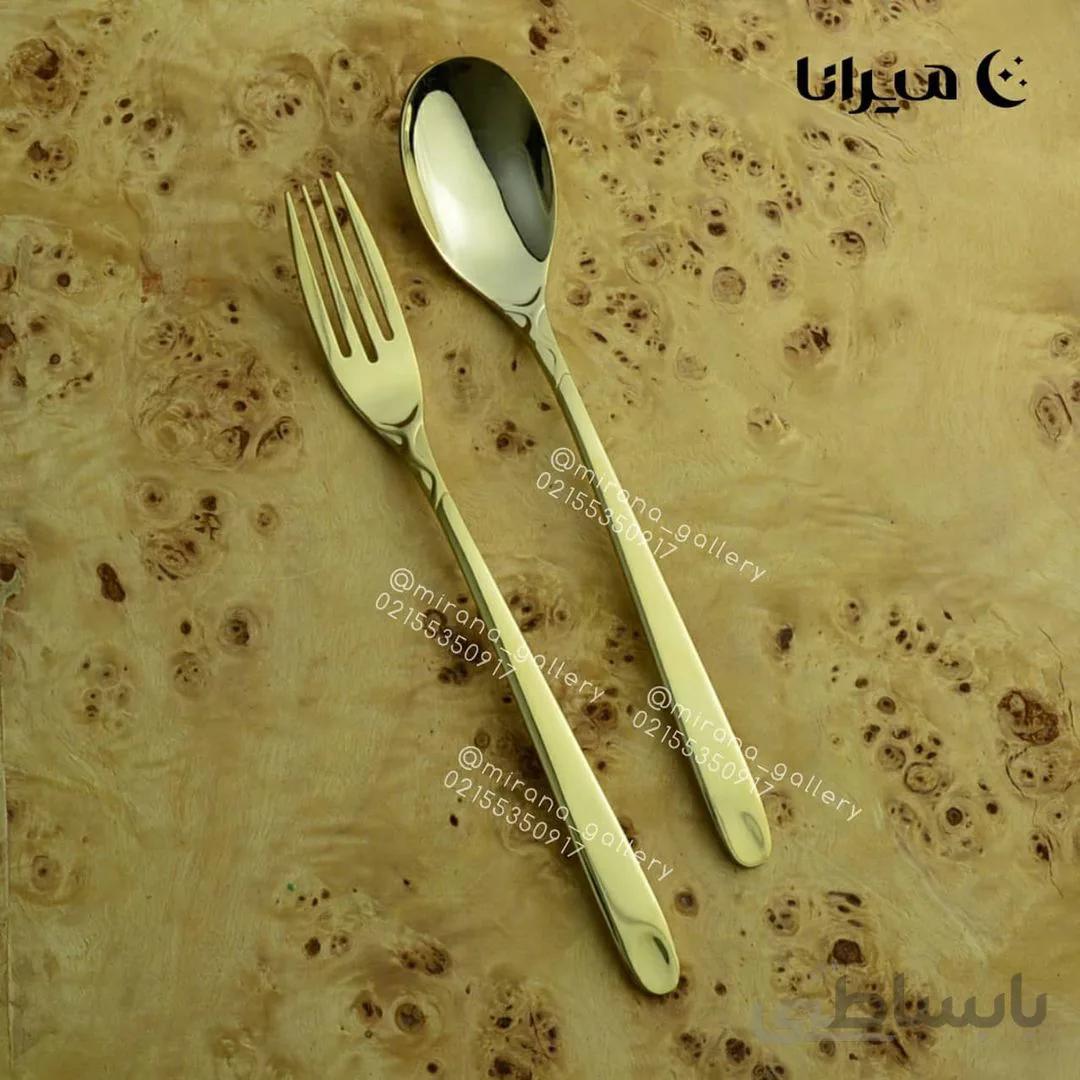 سرویس 30 نفره قاشق چنگال طلایی برند ورسا مدل کالیفرنیا