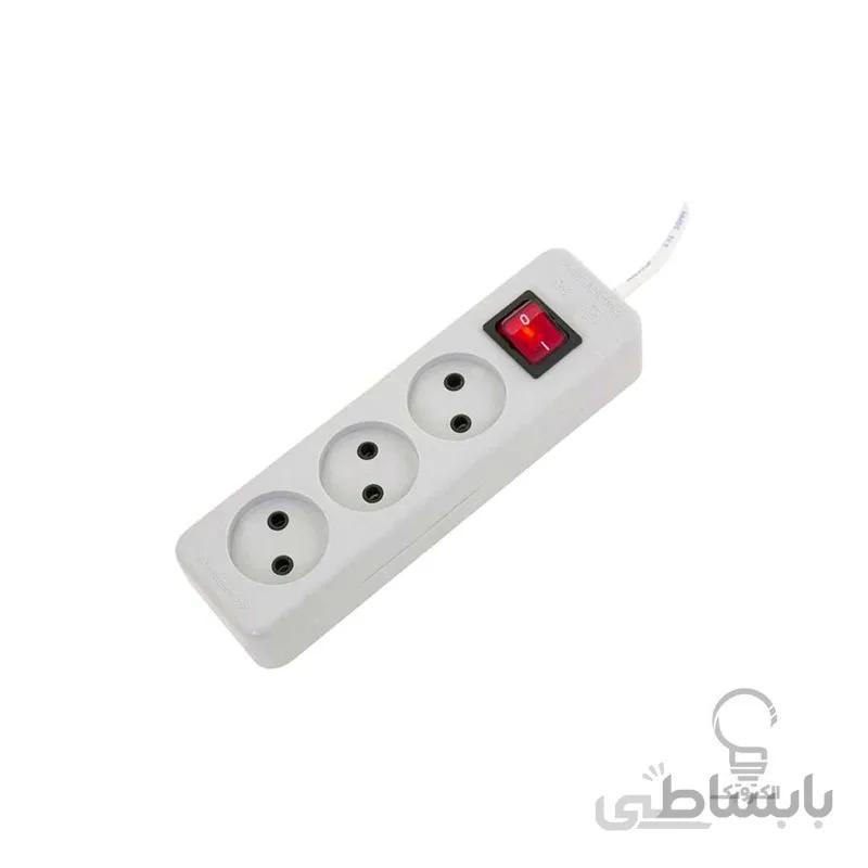 چند راهی 3 خانه بدون ارت و کلید دار مدل شهاب پارت الکتریک ا چند راهی 3 خانه بدون ارت و کلید دار مدل شهاب کد 922،2024،850،789