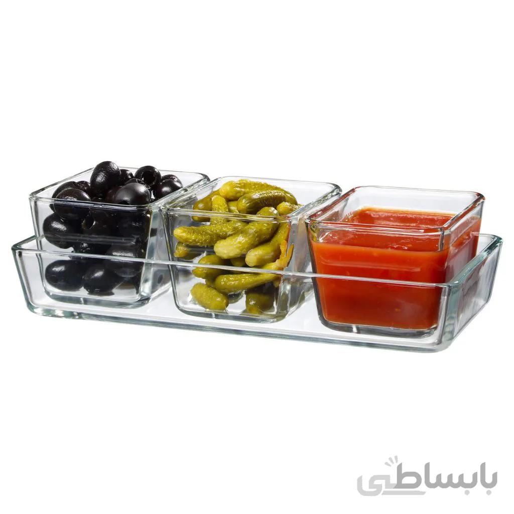 اردورخوری پیرکس چهارتکه ایکیا مدل mixtur
