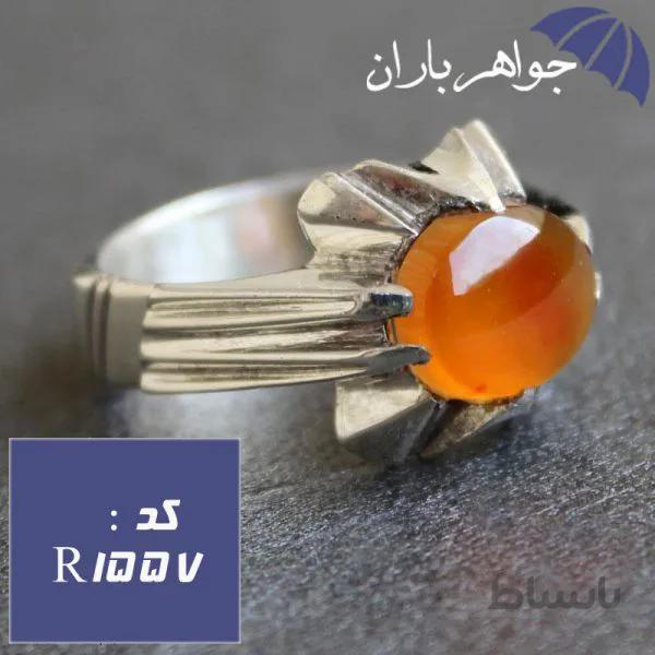 انگشتر عقیق یمنی مردانه دست ساز دور چنگی کد R_1557