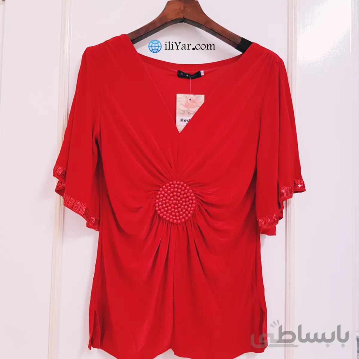 بلوز مجلسی زنانه جنس ریون درجه یک دارای رنگ بندی