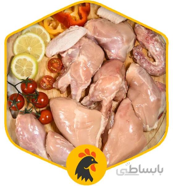 مرغ 8 تکه بسته بندی بدون پوست