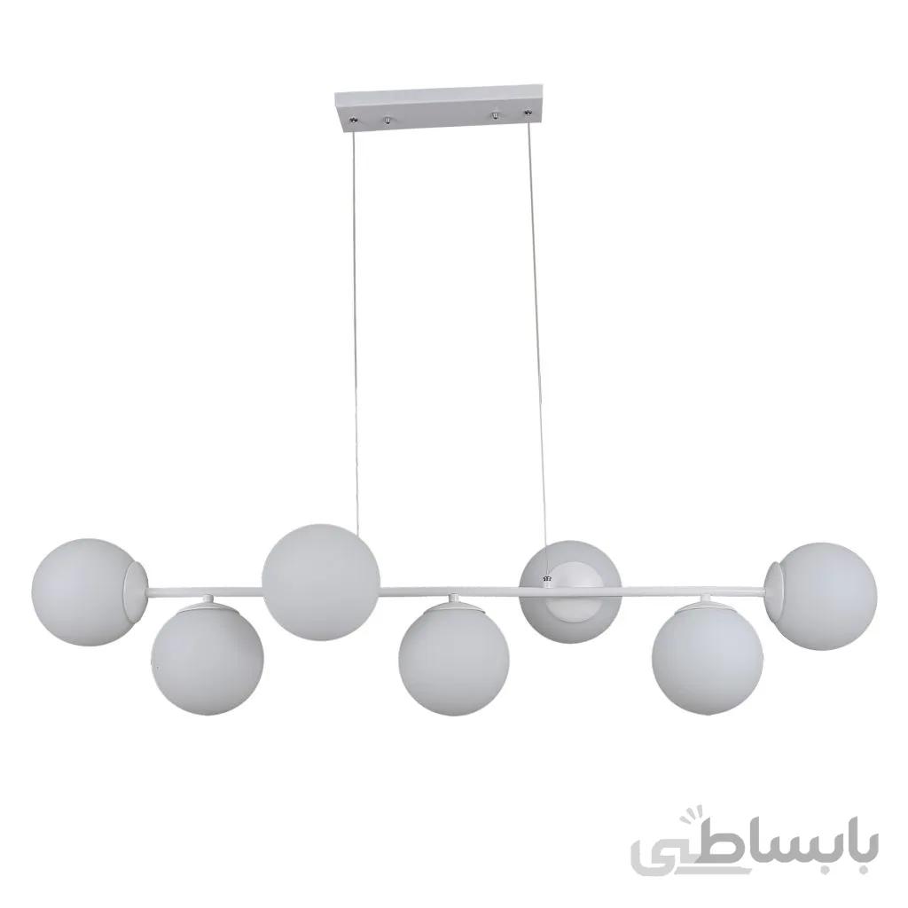 لوستر هفت شعله چشمه نور کد A1230/7WT.WT(همراه با لامپ هدیه)
