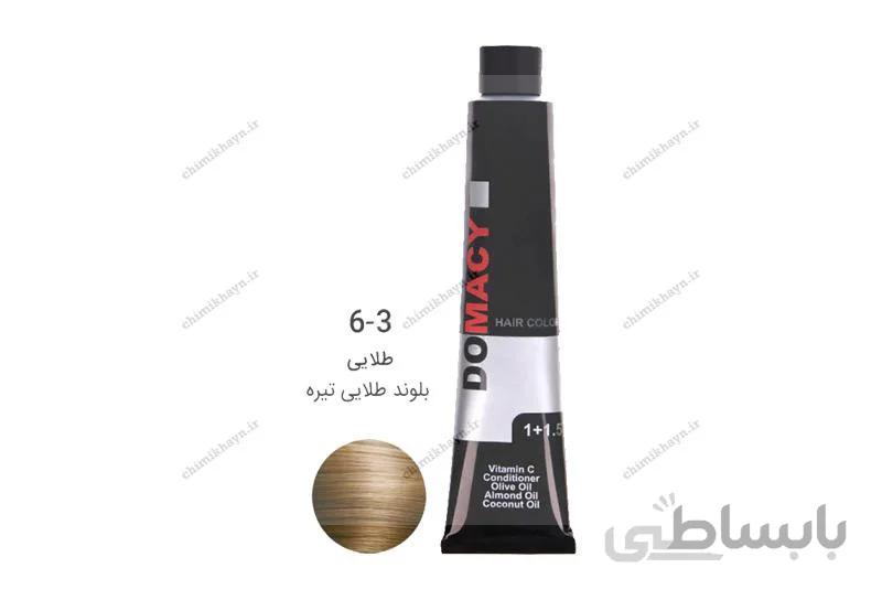 رنگ مو بلوند طلایی تیره دوماسی شماره 6.3 با حجم 120 میلی لیتر