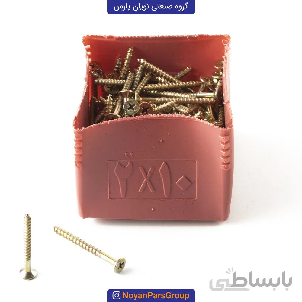 پیچ چوب چهارسو سایز 2 در 10 (5 سانت) بسته 144 عددی نویان پارس