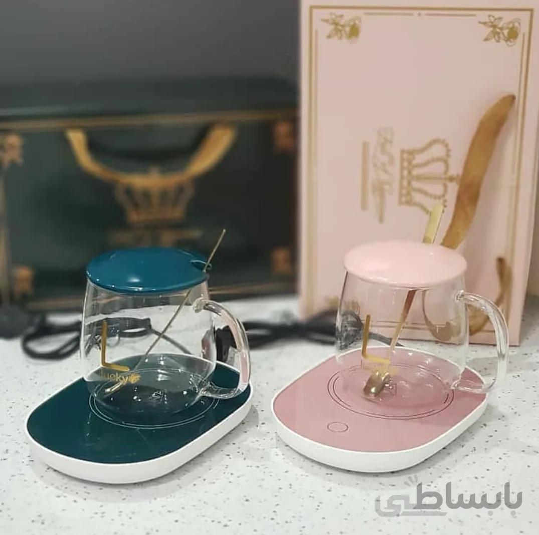 ماگ هیتر دار پیرکس مدل کریستالی - رنگ سبز