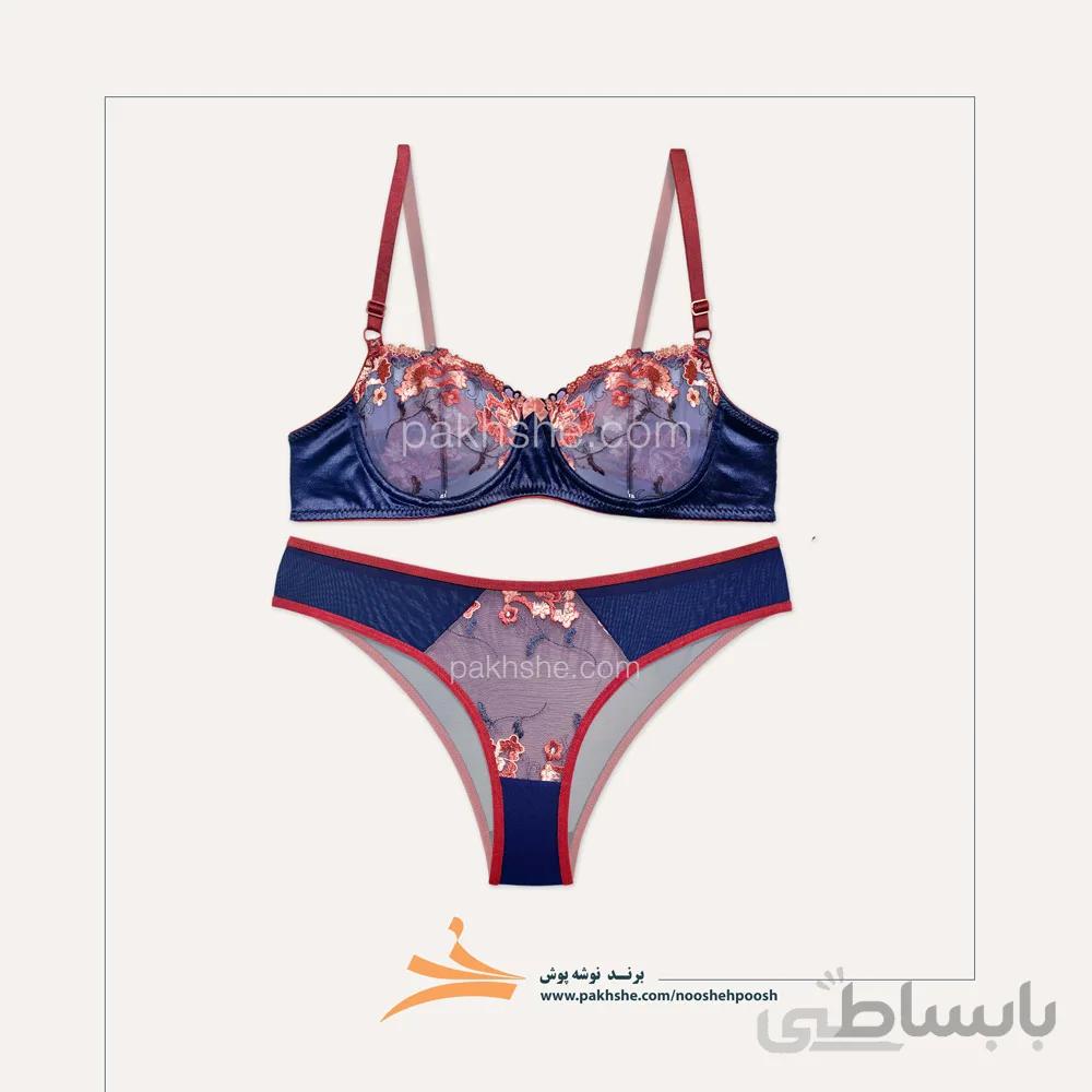 ست فانتزی سرمه ای فنردار برند نوشه پوش کد 40913